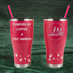 Powered by Coffee 30oz Engraved Handle Tumbler