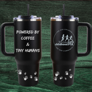 Powered by Coffee 40oz Engraved Handle Tumbler